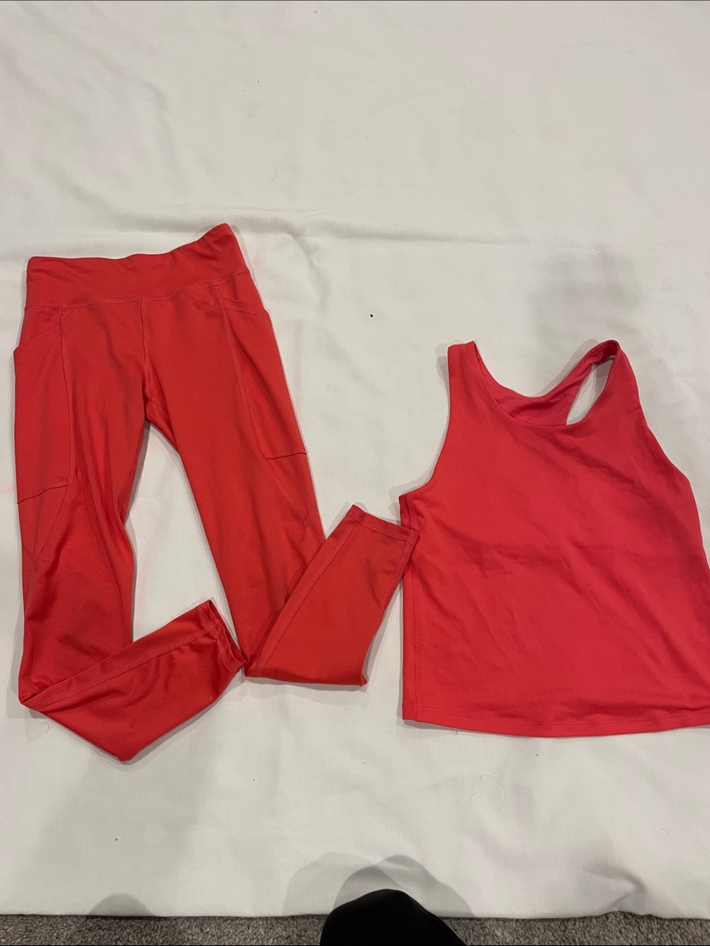 Athletic Works Red Active Leggings with Matching Red Tank